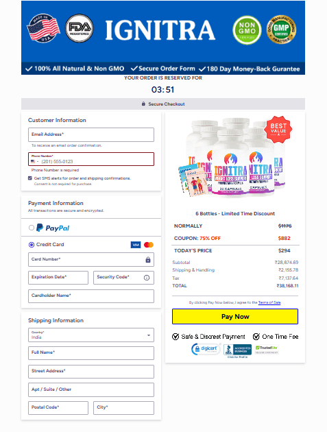 Ignitra Secured Order Page